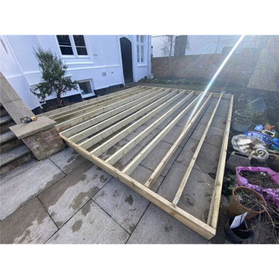 1.2m x 6.0m (4ft x 20ft) Deluxe Wooden Decking Timber Kit - 6x2 Joists - 32mm Thick Timber Decking Boards (Stronger and Tougher) - 8