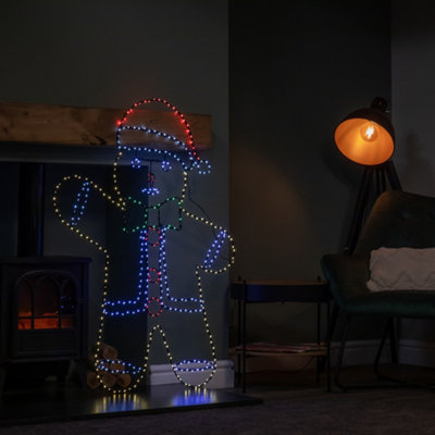 1.2m x 90cm Light up FlexiBright Gingerbread Man Decoration with 456 ...