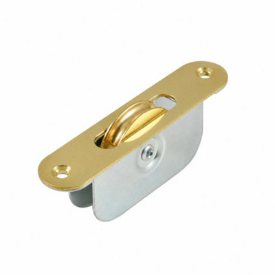 1 3/4 Inch Radius End Sash Pulley - Polished Brass