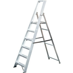 1.3m Aluminium Platform Step Ladders 6 Tread 2.9m Work Height HEAVY DUTY Steps
