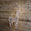 1.3m Grey Outdoor Standing LED Wicker Reindeer Christmas Decoration in Warm White