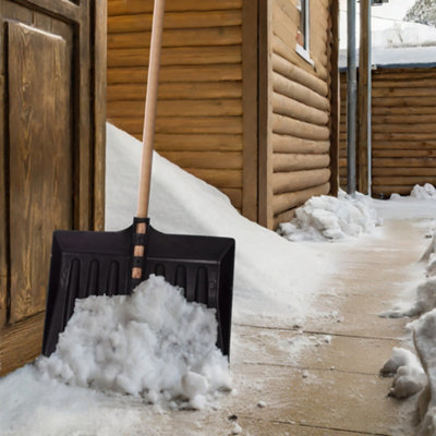 1.3M Snow Shovel - Pusher Scooper Garden Car Spade Winter 130Cm - Heavy Duty Wooden Handle