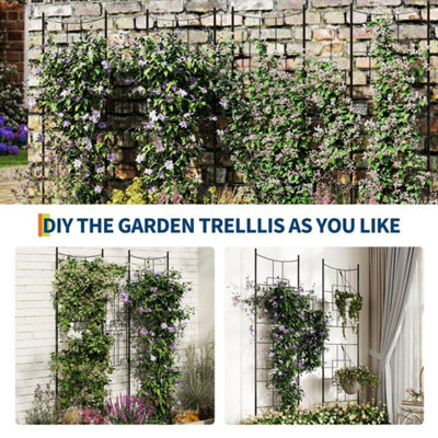 1.3x1.7m Metal Garden Trellis Plant Support Climbing Arch Rose Vine