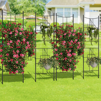 1.3x1.7m Metal Garden Trellis Plant Support Climbing Arch Rose Vine