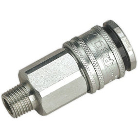 1/4" BSPT Male Coupling Body - 100 psi Free Airflow Rate - Hardened Steel
