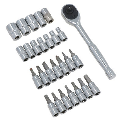 Hegebeck 6-Point Shallow Socket - 1/2" Drive, 15mm, 38mm Long, Cr-V Impact Socket For Tight Spaces