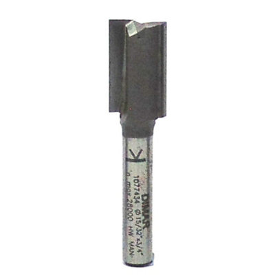1/4" Shank 12mm Straight Two Flute Cutter Dimar 1077434