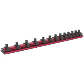 1/4" Square Drive Bit Holder - 13x Socket Capacity - Retaining Rail Bar Storage