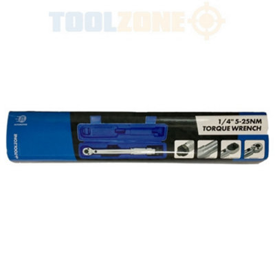 1/4" TORQUE WRENCH 5-25NM CV STEEL RATCHET GARAGE TOOL SS217 NEW