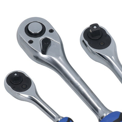 Shop 1/4in 3/8in 1/2in Drive Ratchets Straight Handle 90 Teeth Quick ...