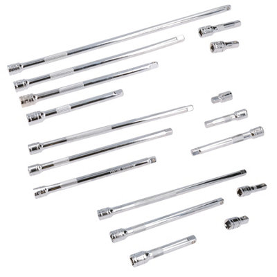 1/4in 3/8in 1/2in Drive Socket Straight Extension Bar Set 17pc Set 32mm ...