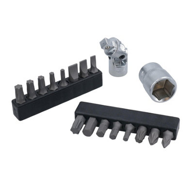 1/4in Drive Socket Bit Set Metric Sizes 4 - 14mm Extensions Ratchets Hex 37pc