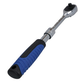 1/4in Drive Telescopic Extendable Ratchet 72 Teeth Quick Release 180 - 230mm