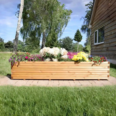 1.4m Pine Raised Trough Planter - 3