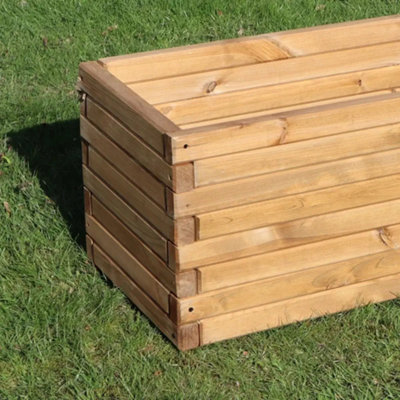 1.4m Pine Raised Trough Planter - 5