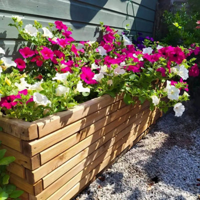1.4m Pine Raised Trough Planter - 7