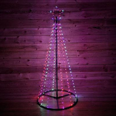 1.4m Premier Christmas Indoor Outdoor LED Pyramid Maypole Tree in