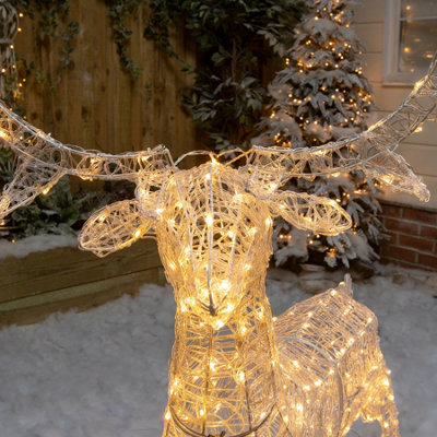 1.4M Soft Acrylic Outdoor Light Up Christmas Reindeer Stag with 330 White or Warm White