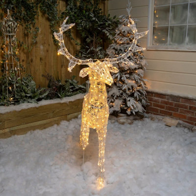 1.4M Soft Acrylic Outdoor Light Up Christmas Reindeer Stag with 330 White or Warm White