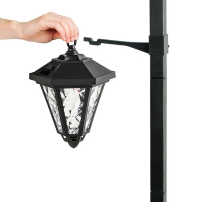 1.4m Twin Head Solar Hanging Post Lights - Vintage Style Outdoor ...