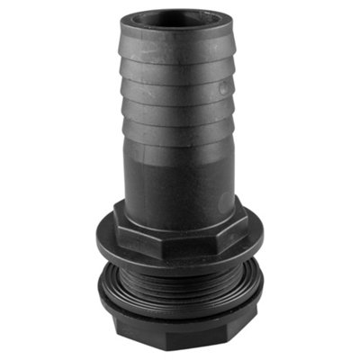 1.5" (40mm) barb Water butt /rain barrel/water storage tank barbed hosetail for overflow/outlet 1.5" bsp thread 48mm hole h - 7