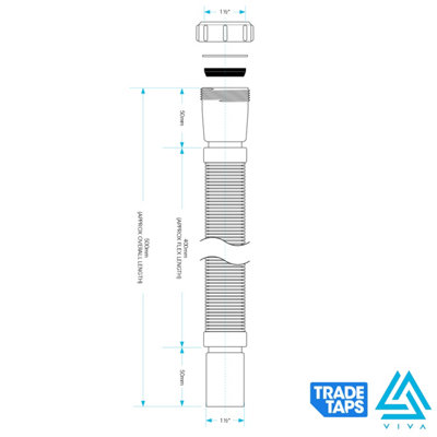 1.5" Flexible Connector - Compression x Plain Spigot