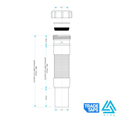 1.5 " Flexible Fitting - Compression x Plain Spigot