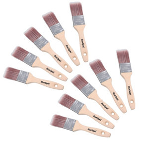 1.5" Synthetic Paint Brush Painting + Decorating Brushes With Wooden Handle 10pk