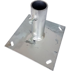 1.5" to 2" Pole Mast Ground Base Plate Galvanised Stand Mount Aerial Satellite