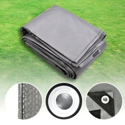 1.5 x 2 m Heavy-Duty Tarpaulin Cover - Silver/Black 260GSM - Waterproof ...