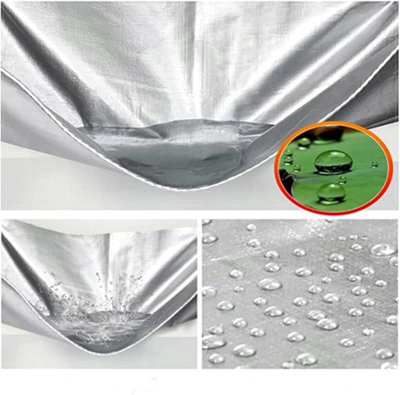 1.5 x 2 m Heavy-Duty Tarpaulin Cover - Silver/Black 260GSM - Waterproof - 7