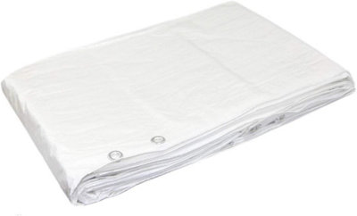 1.5 x 2 m Tarpaulin Cover - White 90GSM - Waterproof, Frost-Resistant, UV Protection, Multipurpose, Groundsheet