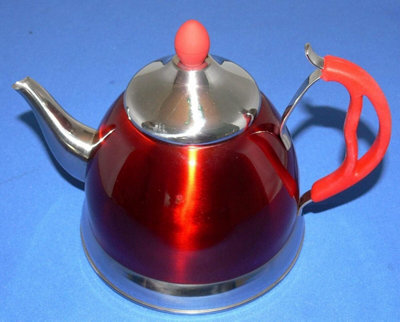 1.5l Red Stainless Steel Lightweight Whistling Kettle Camping Fishing Cordless - 4