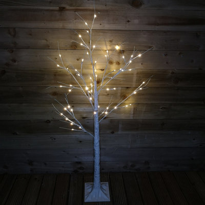 1.5m (5ft) Indoor Outdoor Christmas Lit Birch Tree with 64 Warm White LEDs Price Comparisons | Compare The Build