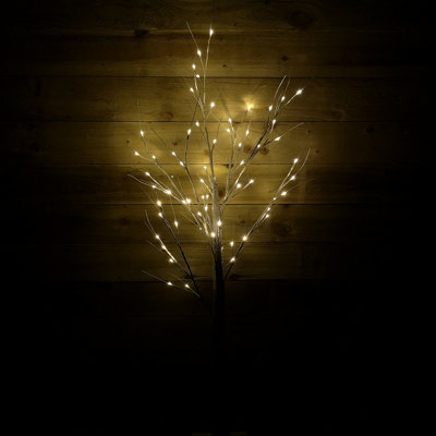 1.5m (5ft) Indoor Outdoor Christmas Lit Birch Tree with 64 Warm White LEDs