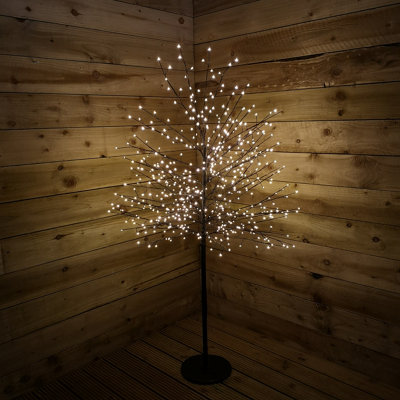 1.5m 5ft Outdoor Black Micro Christmas Blossom Tree with 580 Warm White