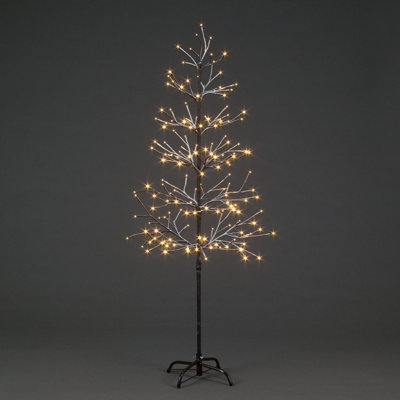 1.5m Brown Snowy Tree w/160 WW LEDs