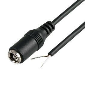 1.5M DC Power Cable Lead 5.5mm x 2.5mm Female Socket Bare Ends CCTV Camera DVR
