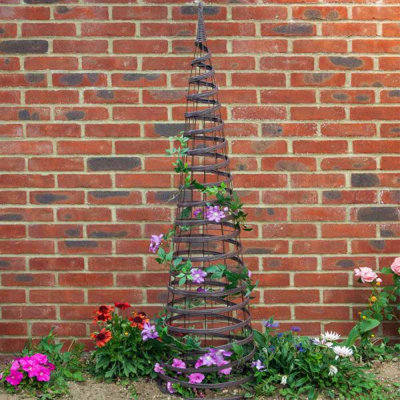 1.5m Faux Rattan Obelisk - Chestnut