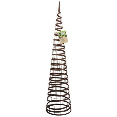 1.5m Faux Rattan Obelisk - Chestnut