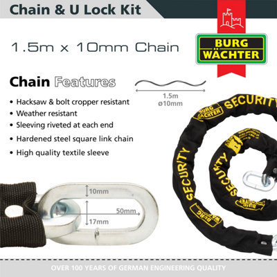 1.5M HEAVY DUTY CHAIN AND U-LOCK - 3