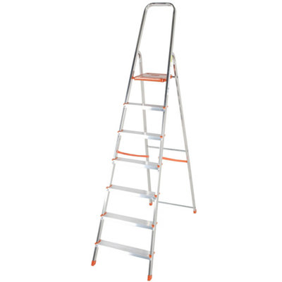 1.5m Lightweight Aluminium Platform Step Ladders 7 Tread Anti Slip DIY Steps