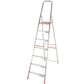 1.5m Lightweight Aluminium Platform Step Ladders 7 Tread Anti Slip DIY Steps
