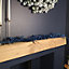 1.5m Midnight Blue Glitter Leaf Christmas Garland Decoration with Hanging Loop
