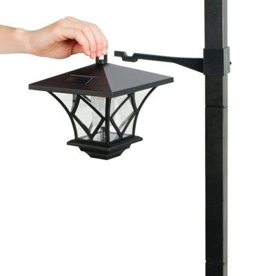 1.5m Tall Black Garden Lamp Post Lights - Solar Powered - Weatherproof - Rechargeable - Easy Assembly And Installation - 4