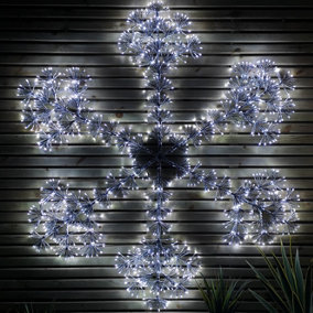 1.5m Twinkling Starburst Snowflake Christmas Decoration with 1080 White LEDs