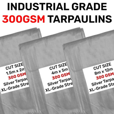 1.5m x 2m Tough heavy duty waterproof tarpaulin/cover up tarp - 6