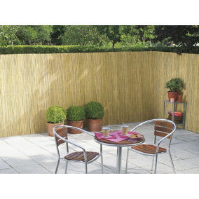 1.5m x 4m Split Natural Peeled Reed Screening Fencing Panel Bamboo Fence Roll Garden