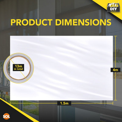 1.5m x 4m Window Insulation Film Kit for Winter & Summer, Weatherproofing Window Insulation Kits, Window Draft Excluder Film