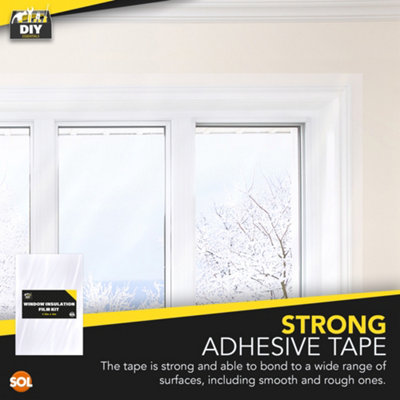 1.5m x 4m Window Insulation Film Kit for Winter & Summer, Weatherproofing Window Insulation Kits, Window Draft Excluder Film